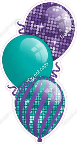 Disco - Teal & Purple Triple Balloon Bundle