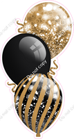 Bokeh - Black & Gold Triple Balloon Bundle