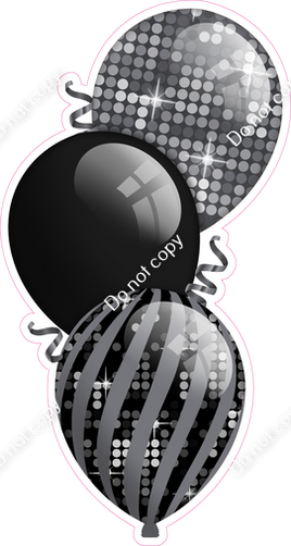 Disco - Black & Silver Triple Balloon Bundle