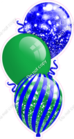 Bokeh - Green & Blue Triple Balloon Bundle