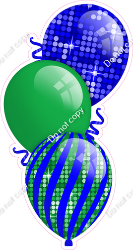 Disco - Green & Blue Triple Balloon Bundle