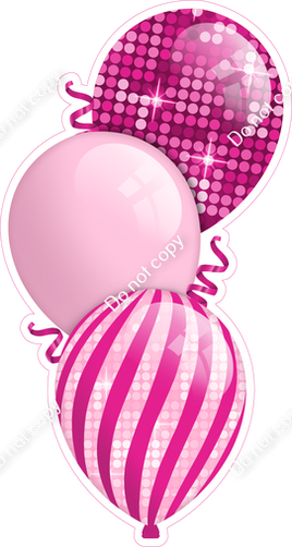 Disco - Baby Pink & Hot Pink Triple Balloon Bundle