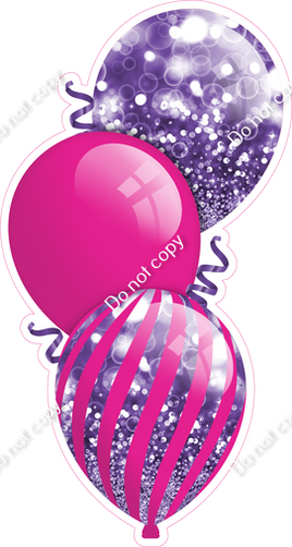 Bokeh - Hot Pink & Purple Triple Balloon Bundle