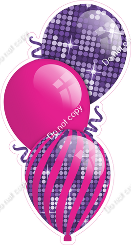 Disco - Hot Pink & Purple Triple Balloon Bundle
