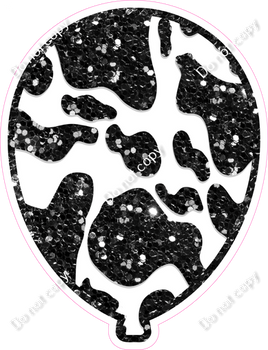 Black Sparkle Cow Print Balloon