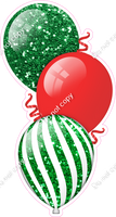 Mini - Sparkle - Green & Red Christmas Triple Balloon Bundle