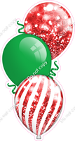 Bokeh - Red & Green Christmas Triple Balloon Bundle