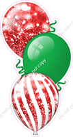 Bokeh - Red & Green Christmas Triple Balloon Bundle