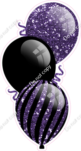 Sparkle - Black & Purple Triple Balloon Bundle