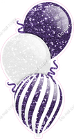 Sparkle - White & Purple Triple Balloon Bundle