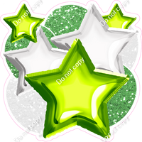 Lime & White Balloon & Star Bundle