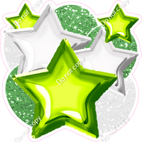 Lime & White Balloon & Star Bundle