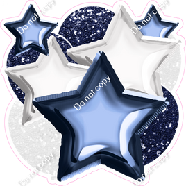 Navy Blue & White Balloon & Star Bundle