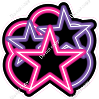 NEON - Hot Pink & Purple Balloon & Star Bundle