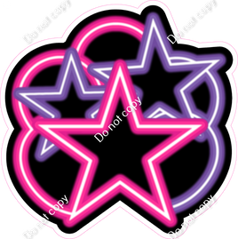 NEON - Hot Pink & Purple Balloon & Star Bundle