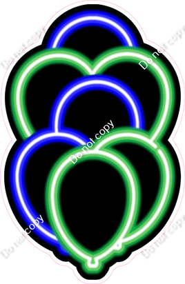 NEON - Blue & Green XL Balloon Bundle
