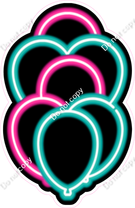 NEON - Hot Pink & Teal XL Balloon Bundle