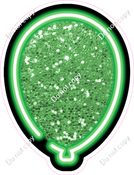 NEON - Lime Green Balloon - Sparkle