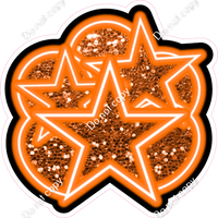 NEON - Orange Balloon & Star Bundle - Sparkle