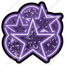 NEON - Purple Balloon & Star Bundle - Sparkle