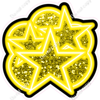 NEON - Yellow Balloon & Star Bundle - Sparkle