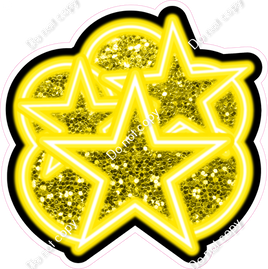 NEON - Yellow Balloon & Star Bundle - Sparkle