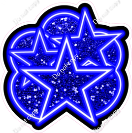 NEON - Blue Balloon & Star Bundle - Sparkle