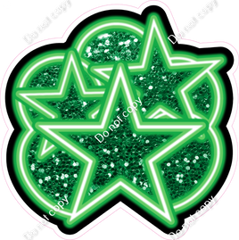 NEON - Green Balloon & Star Bundle - Sparkle