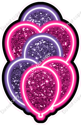 NEON - Hot Pink & Purple XL Balloon Bundle - Sparkle