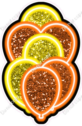 NEON - Orange & Yellow XL Balloon Bundle - Sparkle