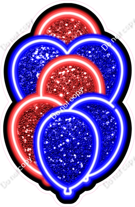 NEON - Red & Blue XL Balloon Bundle - Sparkle