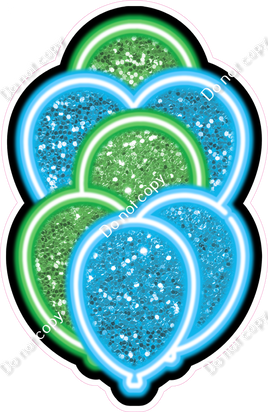 NEON - Caribbean & Lime Green XL Balloon Bundle - Sparkle