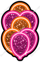 NEON - Hot Pink & Orange XL Balloon Bundle - Sparkle