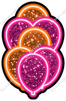 NEON - Hot Pink & Orange XL Balloon Bundle - Sparkle