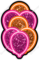 NEON - Hot Pink & Orange XL Balloon Bundle - Sparkle