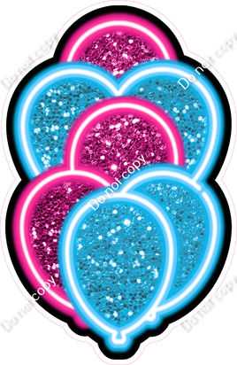 NEON - Caribbean & Hot Pink XL Balloon Bundle - Sparkle