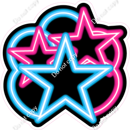 NEON - Caribbean & Hot Pin Balloon & Star Bundle