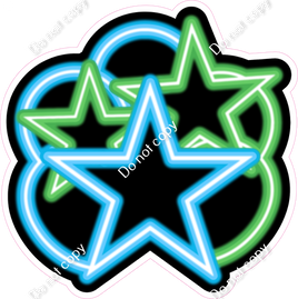 NEON - Caribbean & Lime Green Balloon & Star Bundle