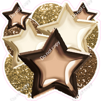 Chocolate, Tan & Gold Balloon Star Bundle