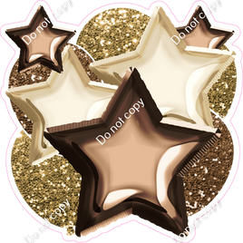 Chocolate, Tan & Gold Balloon Star Bundle