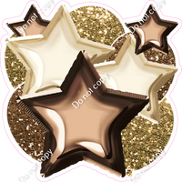 Chocolate, Tan & Gold Balloon Star Bundle