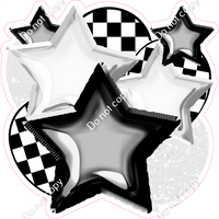 Black & White Checker Balloon & Star Bundle