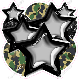 Black & Camo Balloon & Star Bundle