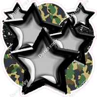 Black & Camo Balloon & Star Bundle