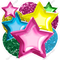 Hot Pink, Caribbean, Yellow, Green Balloon & Star Bundle