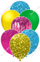 Hot Pink, Caribbean, Yellow, Green  XL Balloon Bundle