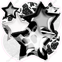 Black & White Cow Print Balloon & Star Bundle