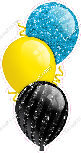 Sparkle - Caribbean, Yellow, Black Triple Balloon Bundle