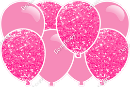 Combo Flat & Sparkle Bubblegum - Horizontal Balloon Panel