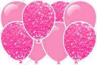 Combo Flat & Sparkle Bubblegum - Horizontal Balloon Panel